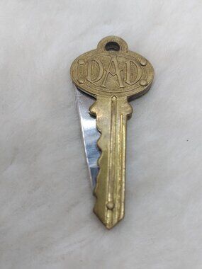 Vintage DAD Brass Pocket Knife Key Shape